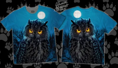 Футболки с полной запечаткой: сова (2)